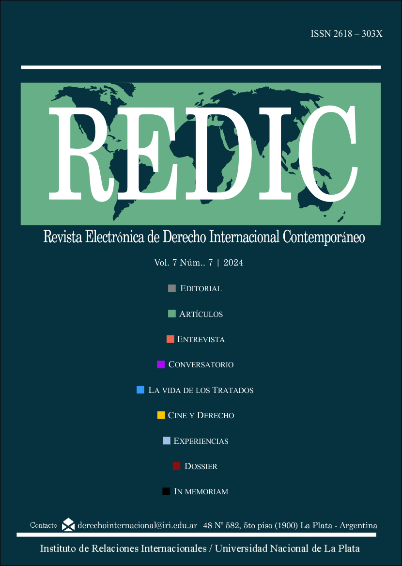 					Ver Vol. 7 Núm. 7 (2024): Revista Electrónica de Derecho Internacional Contemporáneo
				